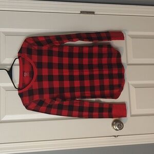 Old Navy Red and Black Plaid Long Sleeve Tee